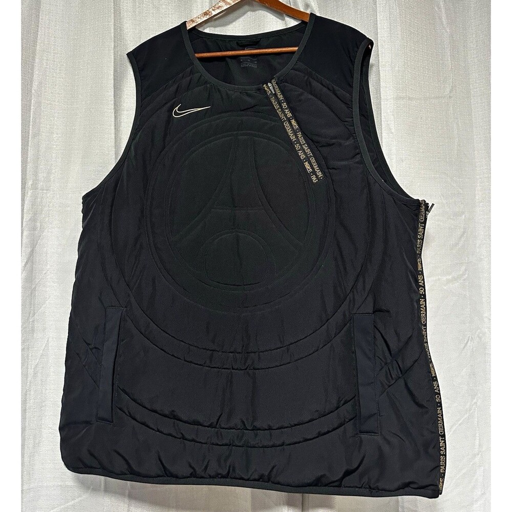 Nike x PSG Paris Saint-Germain 50 Anniversary Padded Vest Black Gold XL